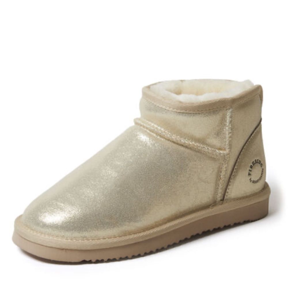 Fireside by Dearfoams Women's Riverland Genuine Shearling Micro Bootie 8